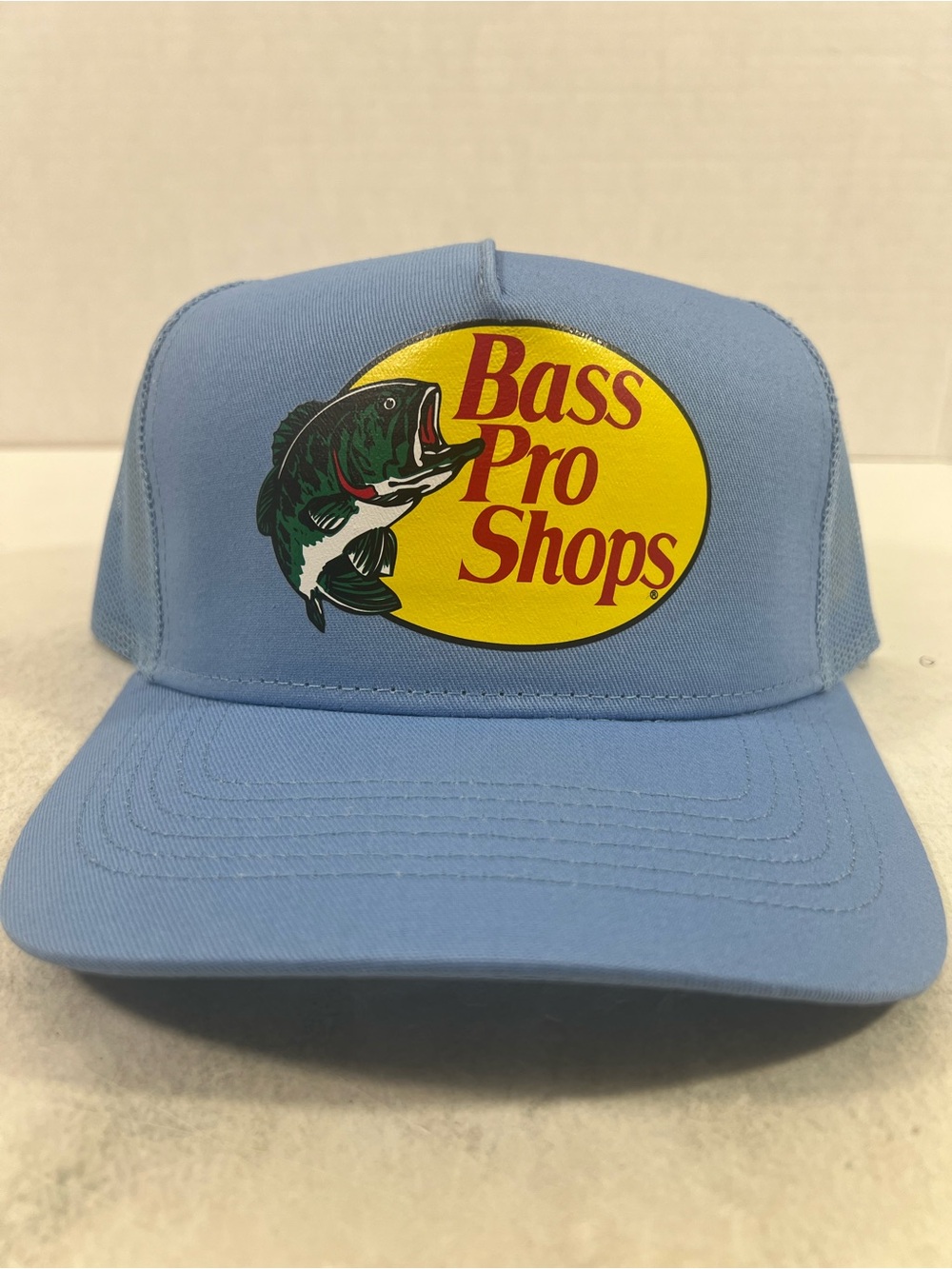 Bass Pro Shops Printed Light Blue Trucker Mesh Cap Snapback!